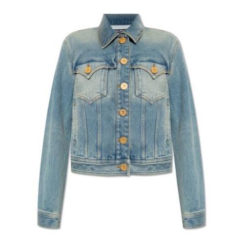 Balmain Jeansjacka med vintageeffekt Blue, Dam