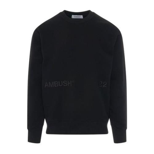 Ambush Svart Bomullssweatshirt med Logodetalj Black, Herr