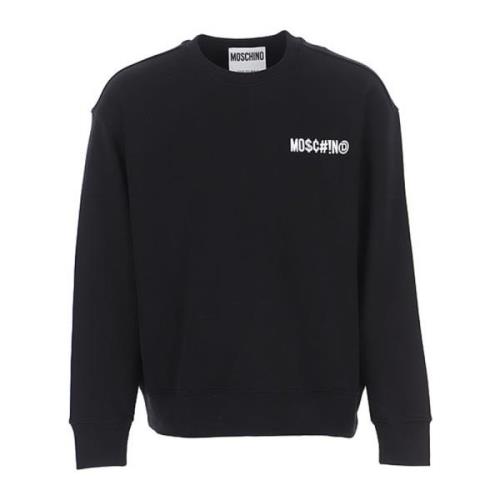 Moschino Svart Logo Sweatshirt för Män Black, Herr
