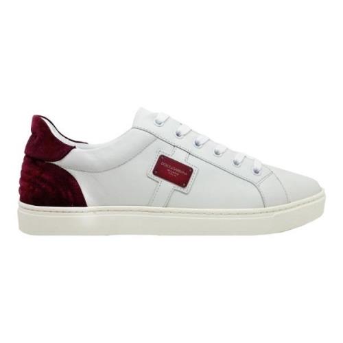 Dolce & Gabbana Vita Läder Sneakers med Logodetalj White, Herr