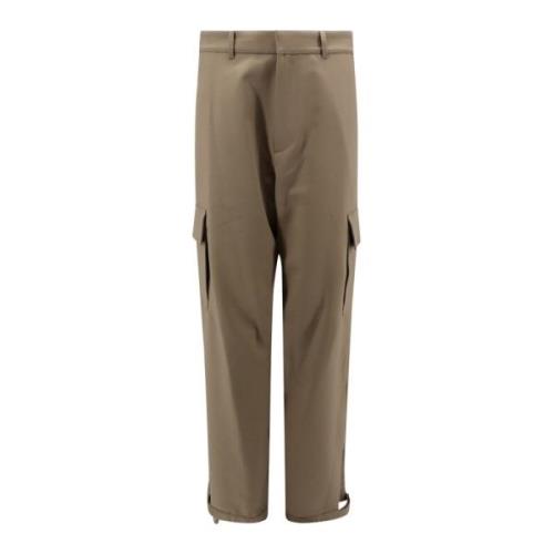 Off White Straight Trousers Green, Herr