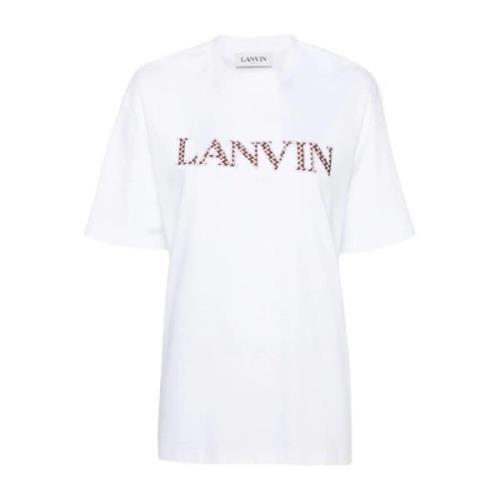 Lanvin Broderad Oversize T-Shirt White, Dam