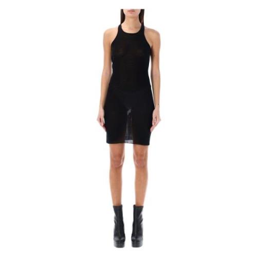 Rick Owens Svart Tank Mini Klänning Black, Dam