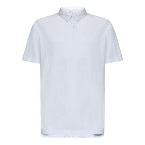 James Perse Vita T-shirts och Polos med knappslå fram White, Herr