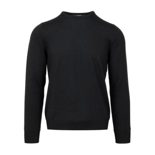 Tagliatore Stickad Crew Neck Tröja Black, Herr