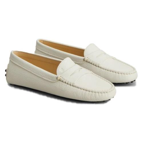 Tod's Mokassin i kornigt läder White, Dam