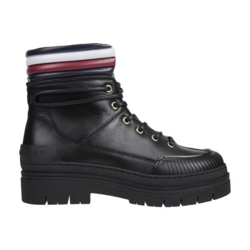 Tommy Hilfiger Svarta Corporate Outdoor Ankelboots Black, Dam