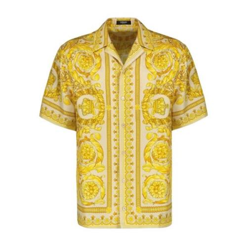 Versace Silkes Barocco Skjorta Yellow, Herr