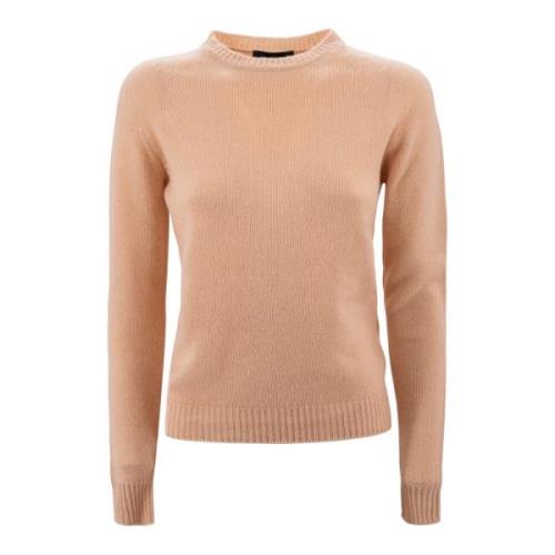 Fabiana Filippi Cashmere Ribbstickade Sweaters Beige, Dam