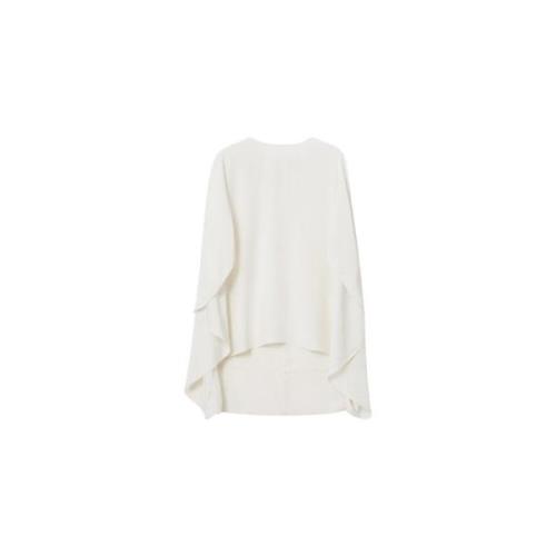 Rodebjer Blus med flytande cape-ärmar White, Dam