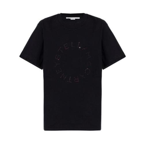 Stella McCartney T-shirt med logotyp Black, Dam