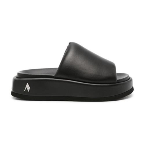 The Attico Mia Läder Flatform Sandaler Black, Dam