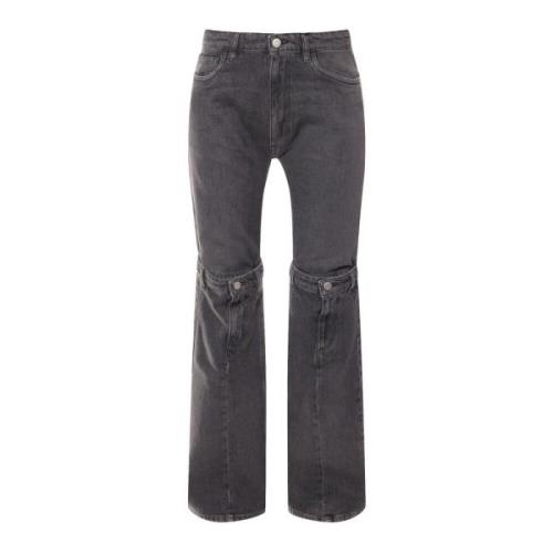 Coperni Svart Denim Flared Byxa Black, Dam