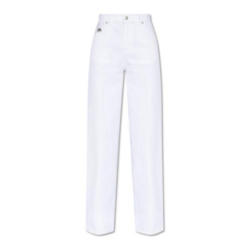 Alexander McQueen Veckade jeans White, Dam