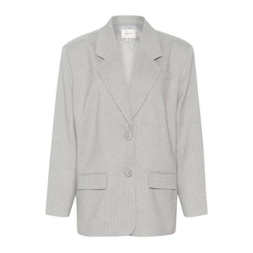 Gestuz Paulagz Pinstripe Blazer Gray, Dam