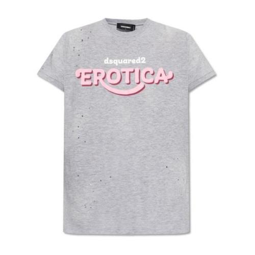 Dsquared2 T-shirt med logotyp Gray, Herr