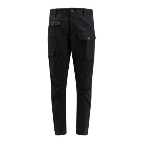 Dsquared2 Cargo Byxor med Logo Patch Black, Herr