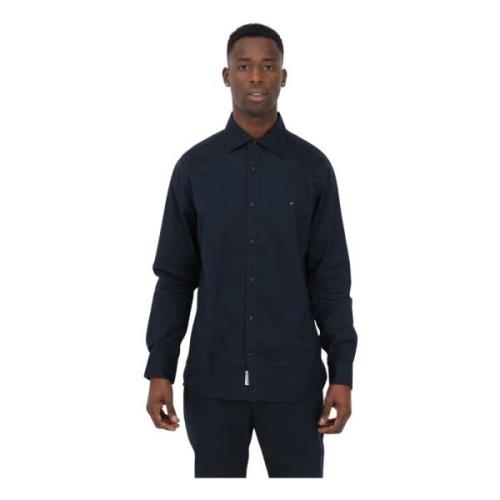 Tommy Hilfiger Herrskjorta i slim fit med broderad logotyp Blue, Herr