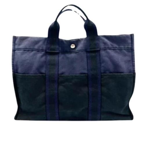 Hermès Vintage Pre-owned Canvas handvskor Blue, Dam