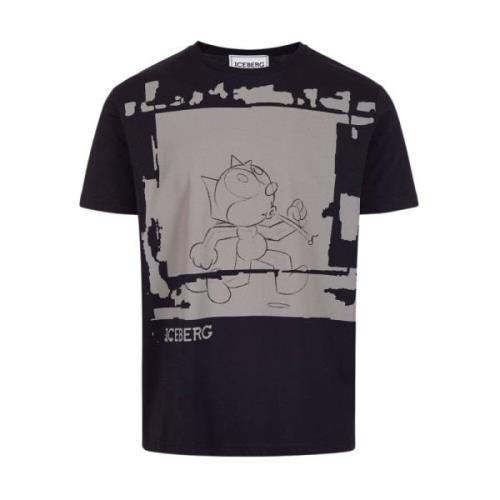 Iceberg T-shirt med tecknad grafik Black, Herr