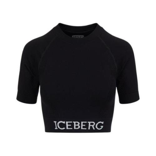 Iceberg Logo Crop Top Black, Dam