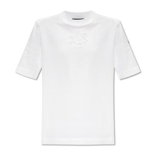 Moncler T-shirt med logotyp White, Dam