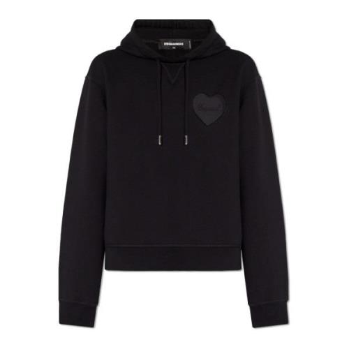 Dsquared2 Hoodie med logotyp Black, Dam