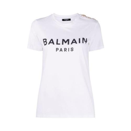 Balmain Logotyp T-shirt White, Dam