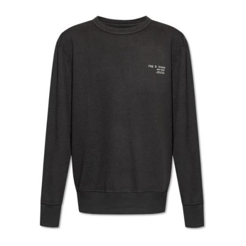 Rag & Bone Sweatshirt med logotryck Black, Herr