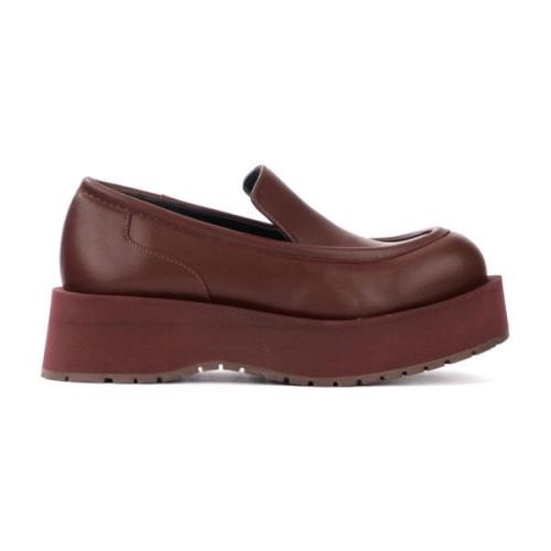 Paloma Barceló Röd Bordeaux Läder Tibi Moccasin Red, Dam