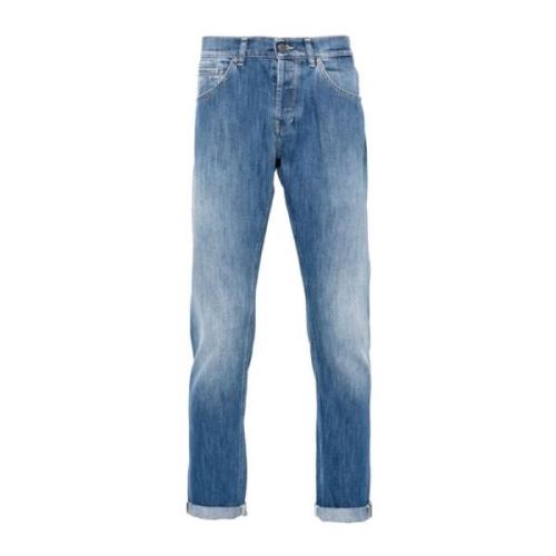 Dondup Blå Skinny Jeans med Logo Print Blue, Herr