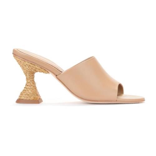 Paloma Barceló Beige Läder Sandal Brigite Beige, Dam