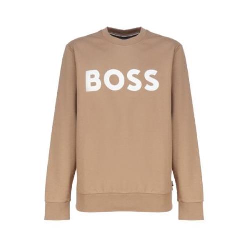 Hugo Boss Klassisk Crewneck Sweatshirt Beige, Herr