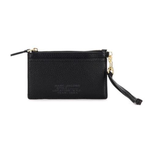 Marc Jacobs Svart läder Top Zip Wristlet Black, Dam