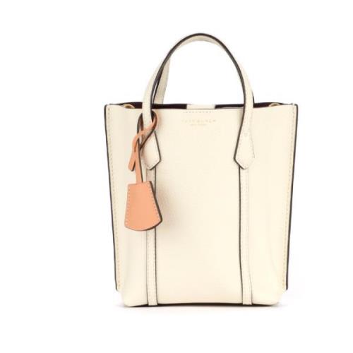 Tory Burch Mini Perry Ivory Läder Shoppingväska Beige, Dam