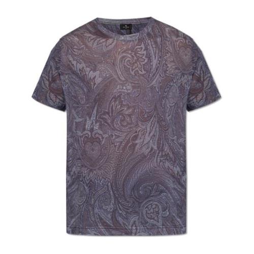 Etro Tryckt T-shirt Blue, Herr