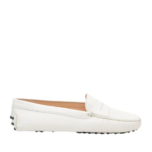 Tod's Vit Läder Moccasin White, Dam