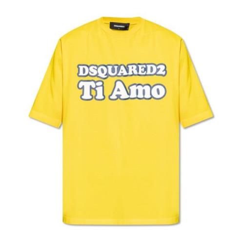 Dsquared2 T-shirt med logotyp Yellow, Herr