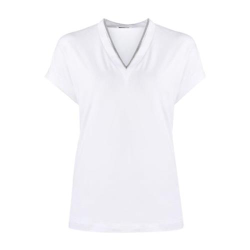 Brunello Cucinelli Vit T-shirt för Män White, Dam