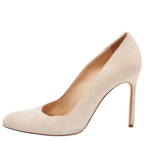 Manolo Blahnik Pre-owned Pre-owned Mocka klackskor Beige, Dam