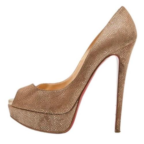 Christian Louboutin Pre-owned Pre-owned Mocka klackskor Beige, Dam