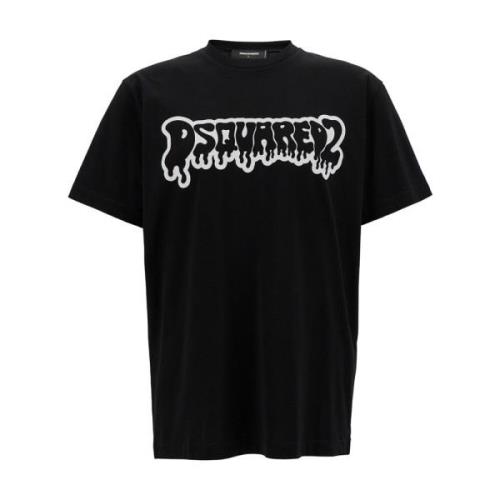 Dsquared2 Svart Graffiti Logo T-shirt Black, Herr