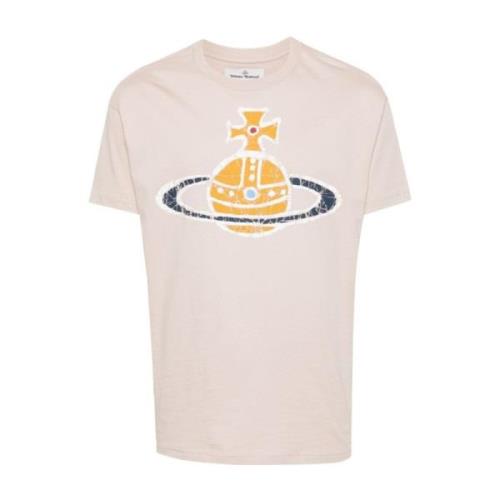 Vivienne Westwood Beige Bomull T-shirt med Signatur Orb Print Beige, H...