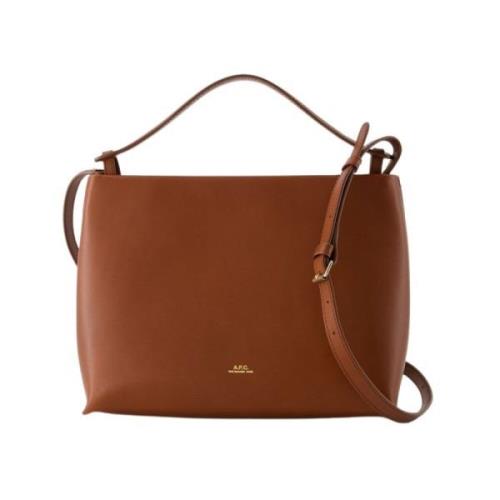 A.p.c. Hasselnöt Bomull Crossbody Väska Brown, Dam