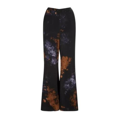 Mes Demoiselles Flame print utsvängda byxor Black, Dam