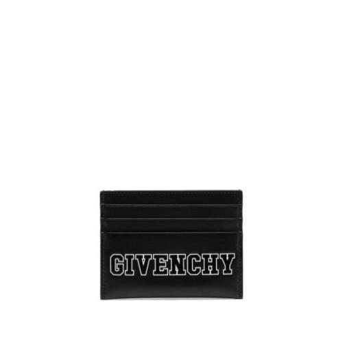 Givenchy Svart läderkreditkortplånbok med logotryck Black, Herr