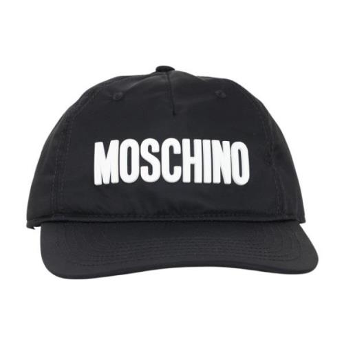 Moschino Herr Canvas Logo Broderad Justerbar Keps Black, Herr