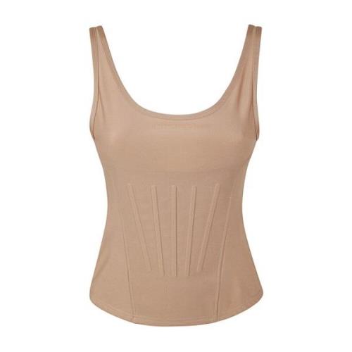 Mugler Ärmlös Statement Top Brown, Dam