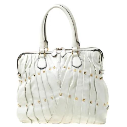 Valentino Vintage Pre-owned Laeder totevskor White, Dam