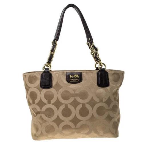 Coach Pre-owned Pre-owned Tyg totevskor Beige, Dam